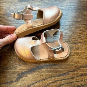 Freshly Picked Rose Gold Leather Newport clog T-Strap Mary Jane sandal sz 6
